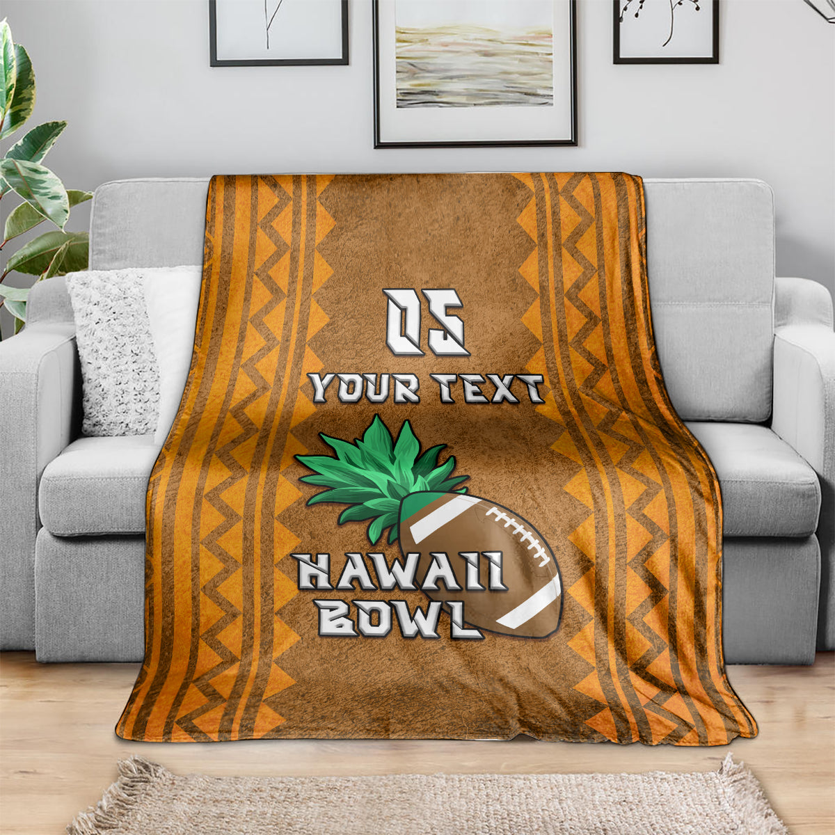 Custom Hawaii Honolulu Football Bowl Blanket Simple Style LT05 - Polynesian Pride