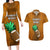 Custom Hawaii Honolulu Football Bowl Couples Matching Long Sleeve Bodycon Dress and Hawaiian Shirt Simple Style LT05 Brown - Polynesian Pride