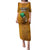 Custom Hawaii Honolulu Football Bowl Family Matching Puletasi and Hawaiian Shirt Simple Style LT05 Mom's Dress Brown - Polynesian Pride