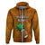 Custom Hawaii Honolulu Football Bowl Hoodie Simple Style LT05 Zip Hoodie Brown - Polynesian Pride