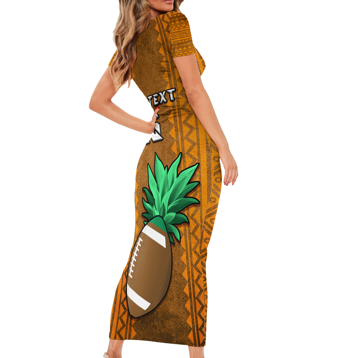 Custom Hawaii Honolulu Football Bowl Short Sleeve Bodycon Dress Simple Style LT05 - Polynesian Pride