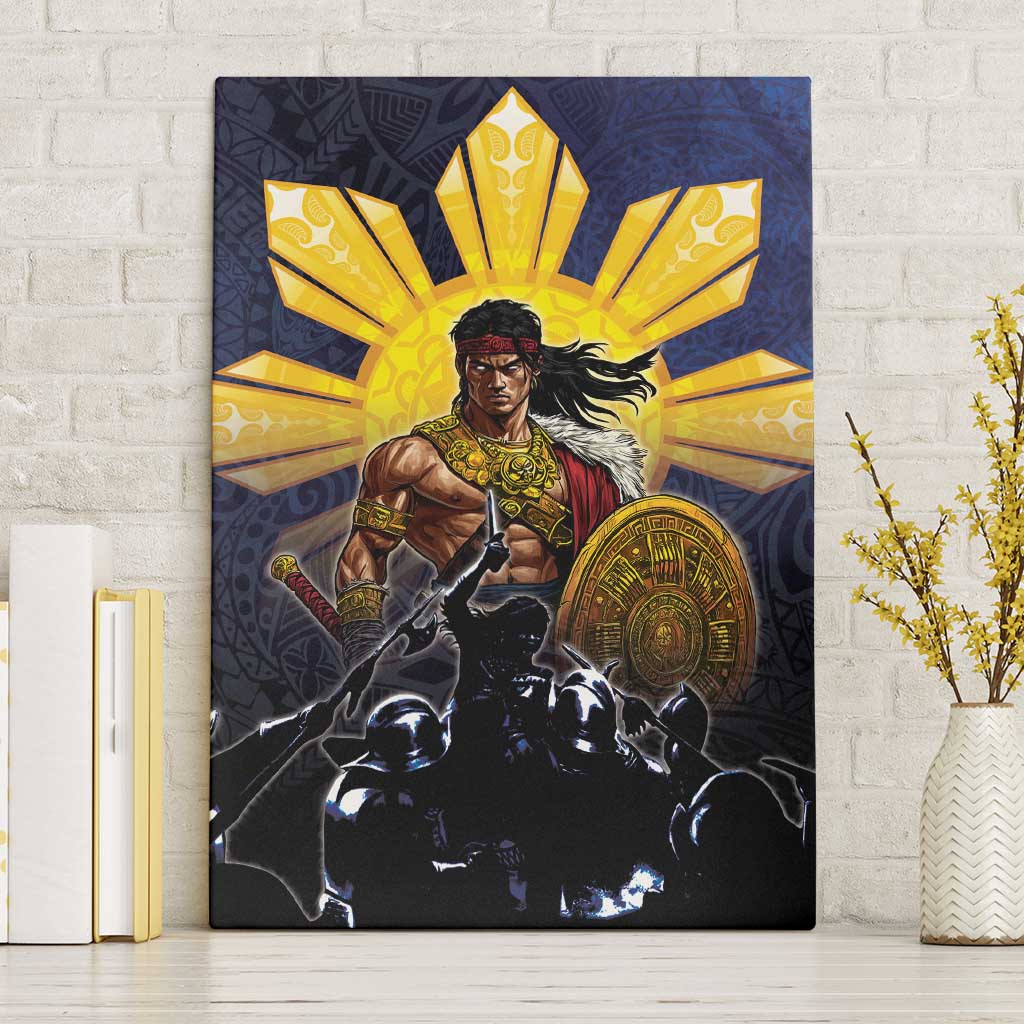 Philippines The First Hero Canvas Wall Art Lapu Lapu Know Your Roots LT05 Without Frame Navy - Polynesian Pride