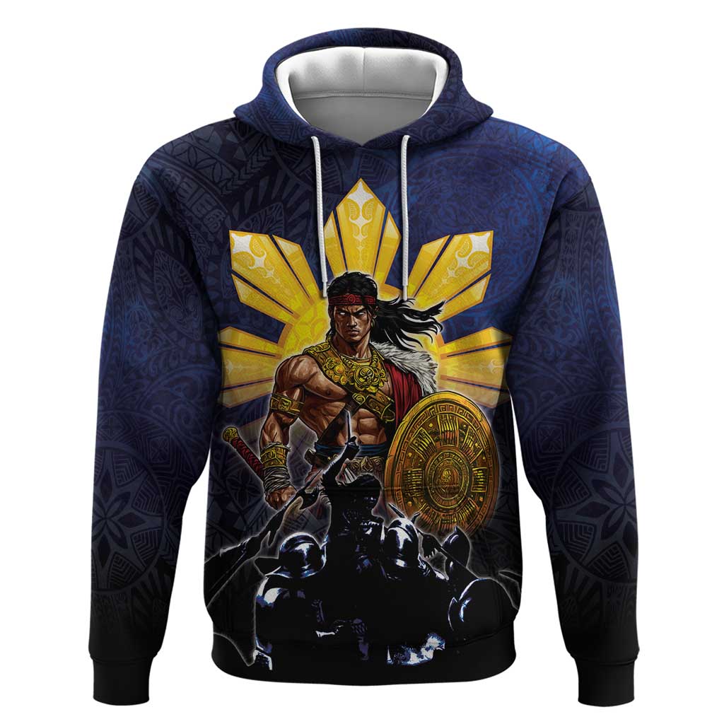 Philippines The First Hero Hoodie Lapu Lapu Know Your Roots LT05 Pullover Hoodie Navy - Polynesian Pride