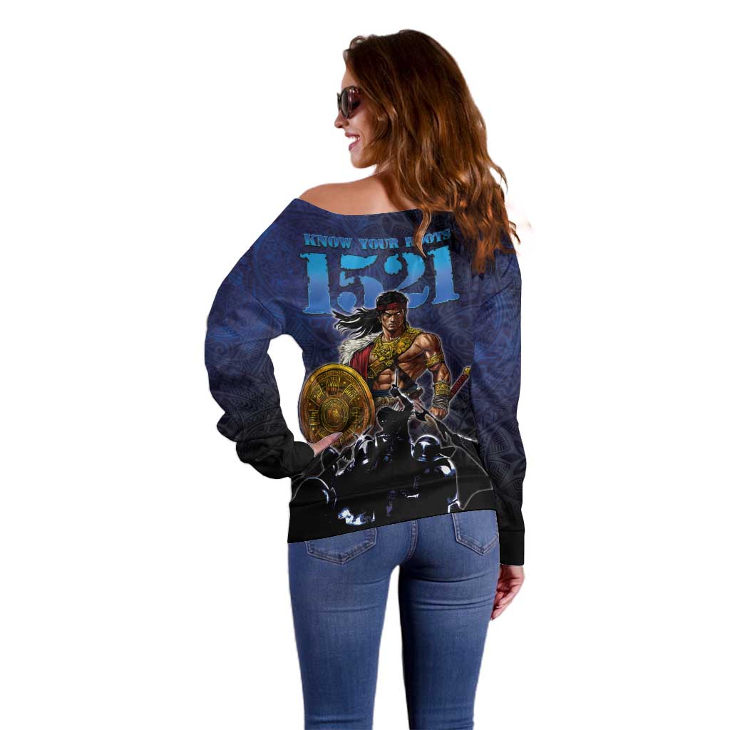 Philippines The First Hero Off Shoulder Sweater Lapu Lapu Know Your Roots LT05 - Polynesian Pride