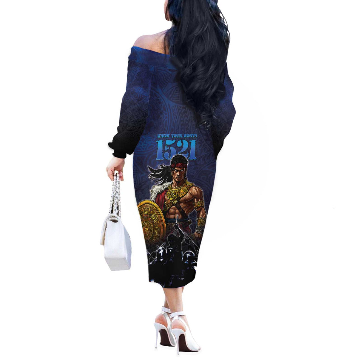 Philippines The First Hero Off The Shoulder Long Sleeve Dress Lapu Lapu Know Your Roots LT05 - Polynesian Pride
