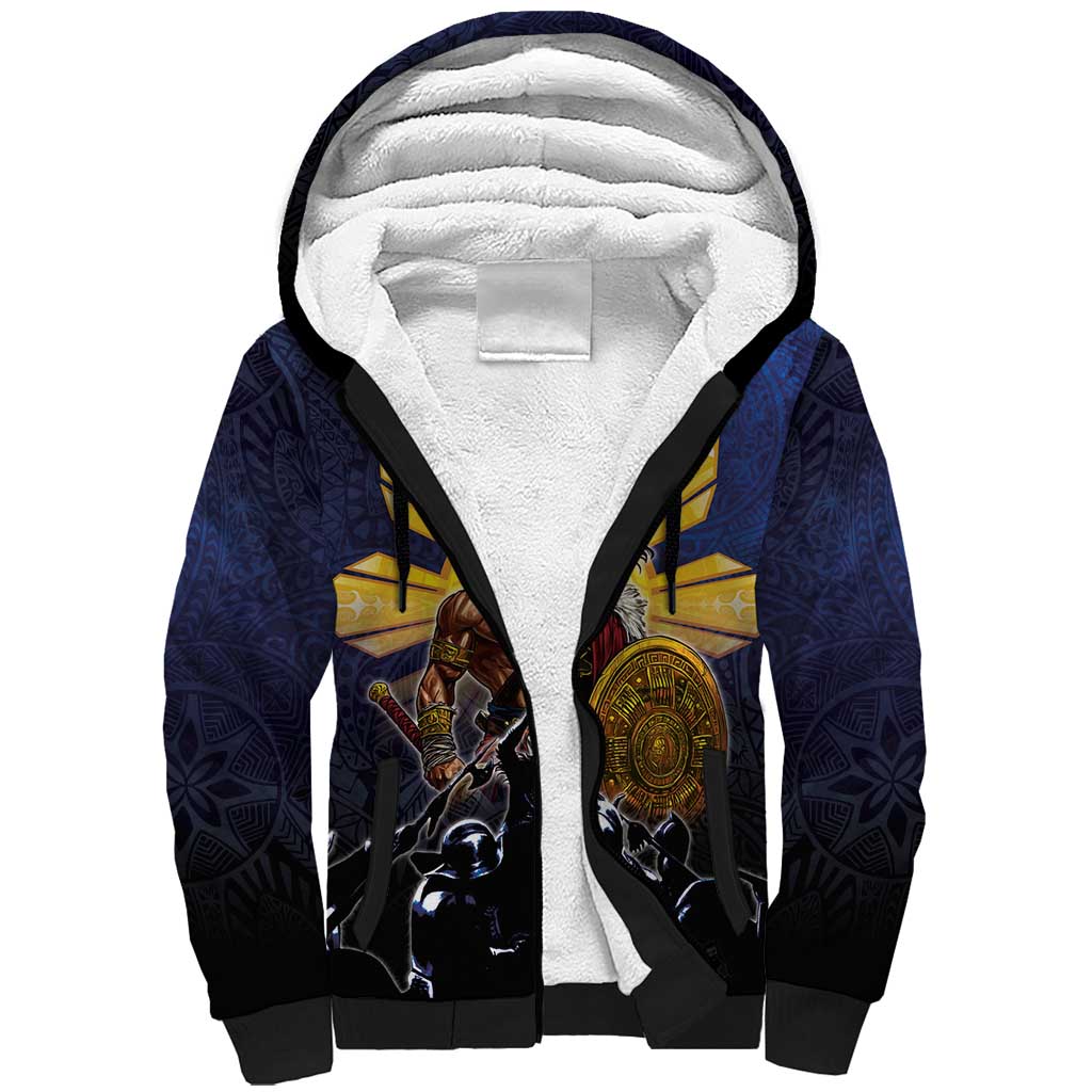 Philippines The First Hero Sherpa Hoodie Lapu Lapu Know Your Roots LT05 Unisex Navy - Polynesian Pride