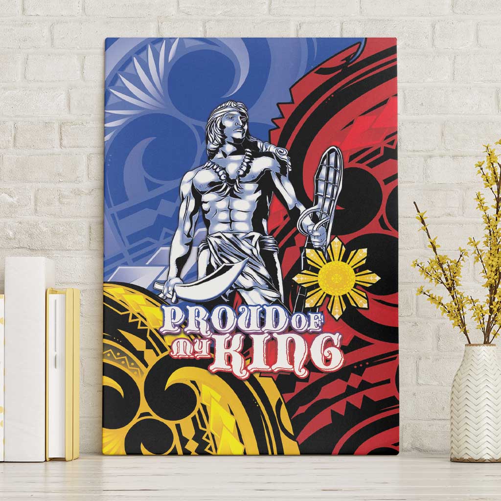 Philippines Lapu-Lapu Canvas Wall Art Proud Of My King LT05 Without Frame Blue - Polynesian Pride