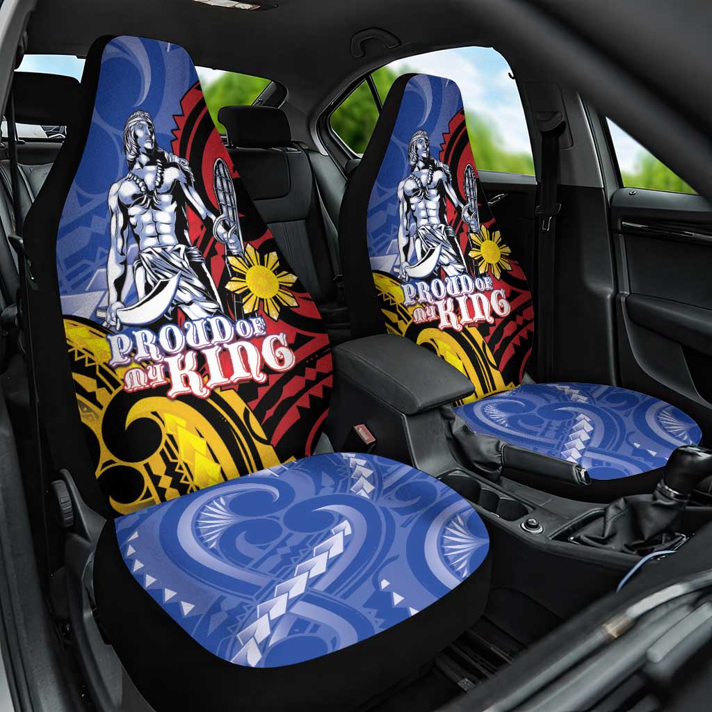 Philippines Lapu-Lapu Car Seat Cover Proud Of My King LT05 One Size Blue - Polynesian Pride