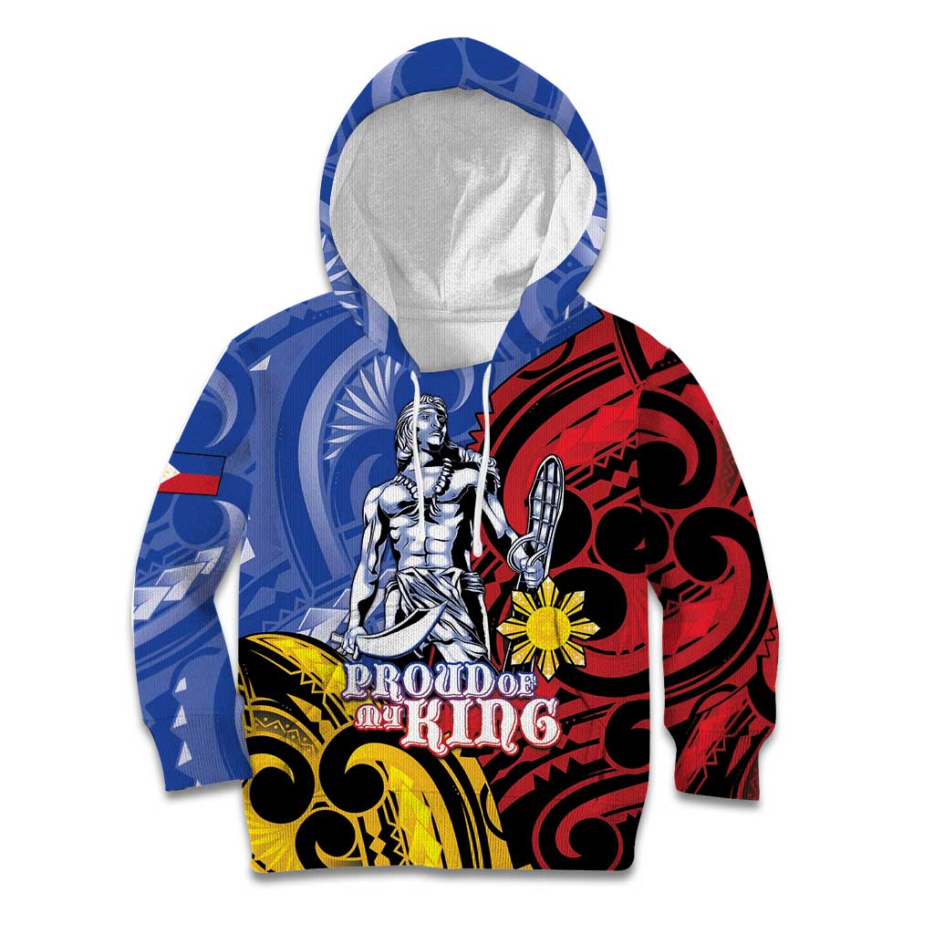Philippines Lapu-Lapu Kid Hoodie Proud Of My King LT05 Hoodie Blue - Polynesian Pride