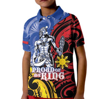 Philippines Lapu-Lapu Kid Polo Shirt Proud Of My King LT05 Kid Blue - Polynesian Pride
