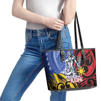 Philippines Lapu-Lapu Leather Tote Bag Proud Of My King LT05 - Polynesian Pride