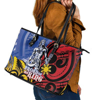 Philippines Lapu-Lapu Leather Tote Bag Proud Of My King LT05 - Polynesian Pride