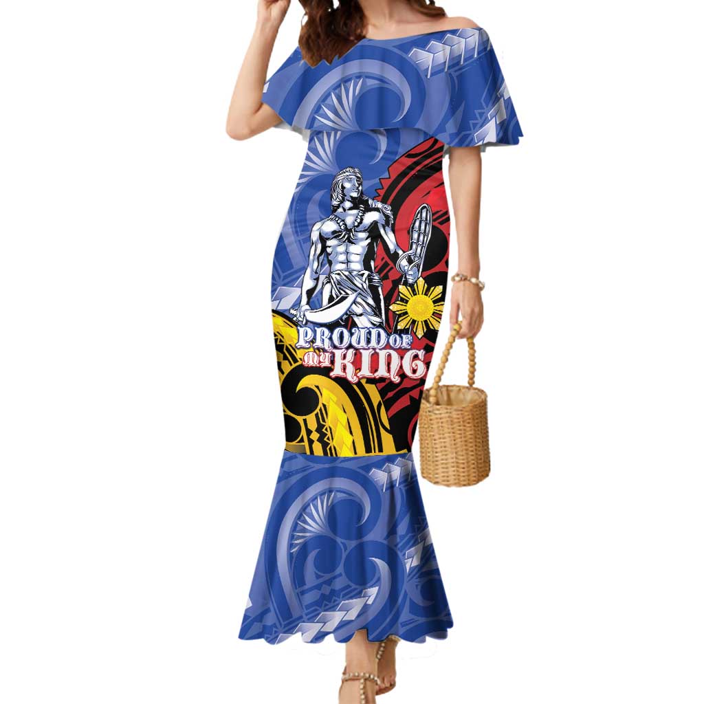 Philippines Lapu-Lapu Mermaid Dress Proud Of My King LT05 Women Blue - Polynesian Pride