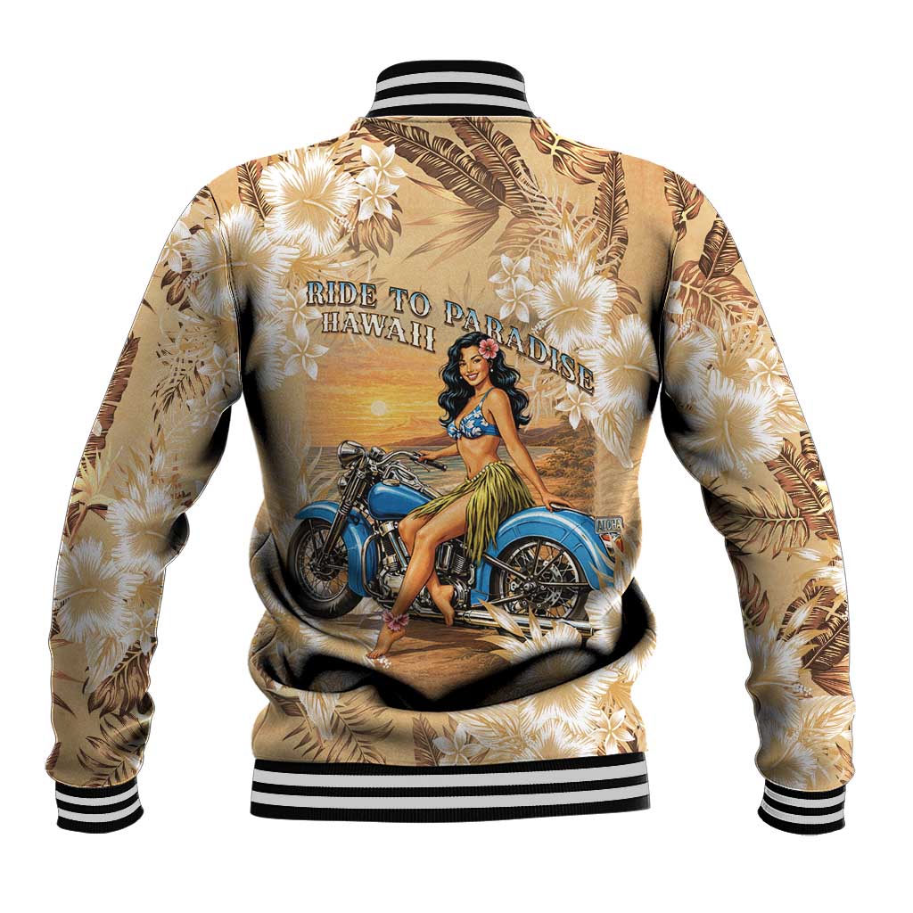 Aloha Hawaii Biker Baseball Jacket Ride To Paradise LT05 - Polynesian Pride