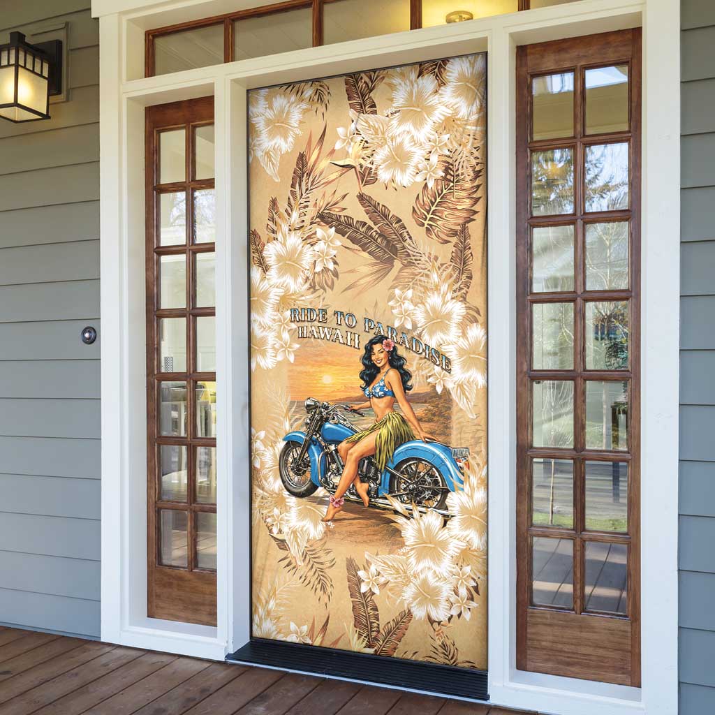 Aloha Hawaii Biker Door Cover Ride To Paradise LT05 - Polynesian Pride