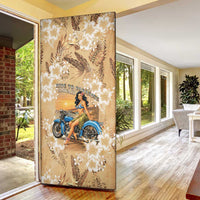 Aloha Hawaii Biker Door Cover Ride To Paradise LT05 - Polynesian Pride