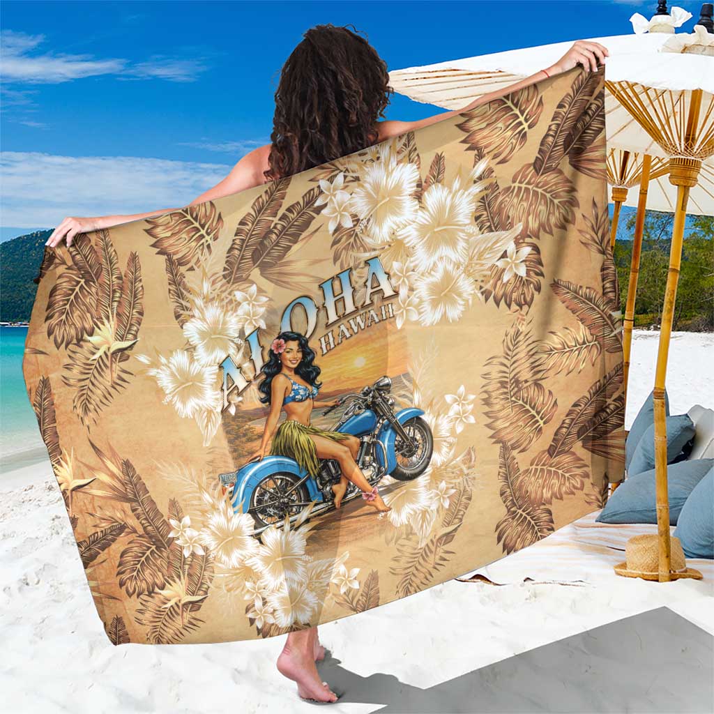 Aloha Hawaii Biker Sarong Ride To Paradise LT05 One Size 44 x 66 inches Beige - Polynesian Pride