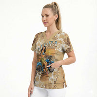 Aloha Hawaii Biker Scrub Top Ride To Paradise LT05 - Polynesian Pride