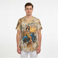 Aloha Hawaii Biker Scrub Top Ride To Paradise LT05 - Polynesian Pride