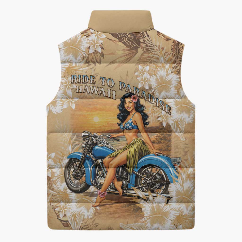 Aloha Hawaii Biker Sleeveless Puffer Jacket Ride To Paradise LT05 - Polynesian Pride