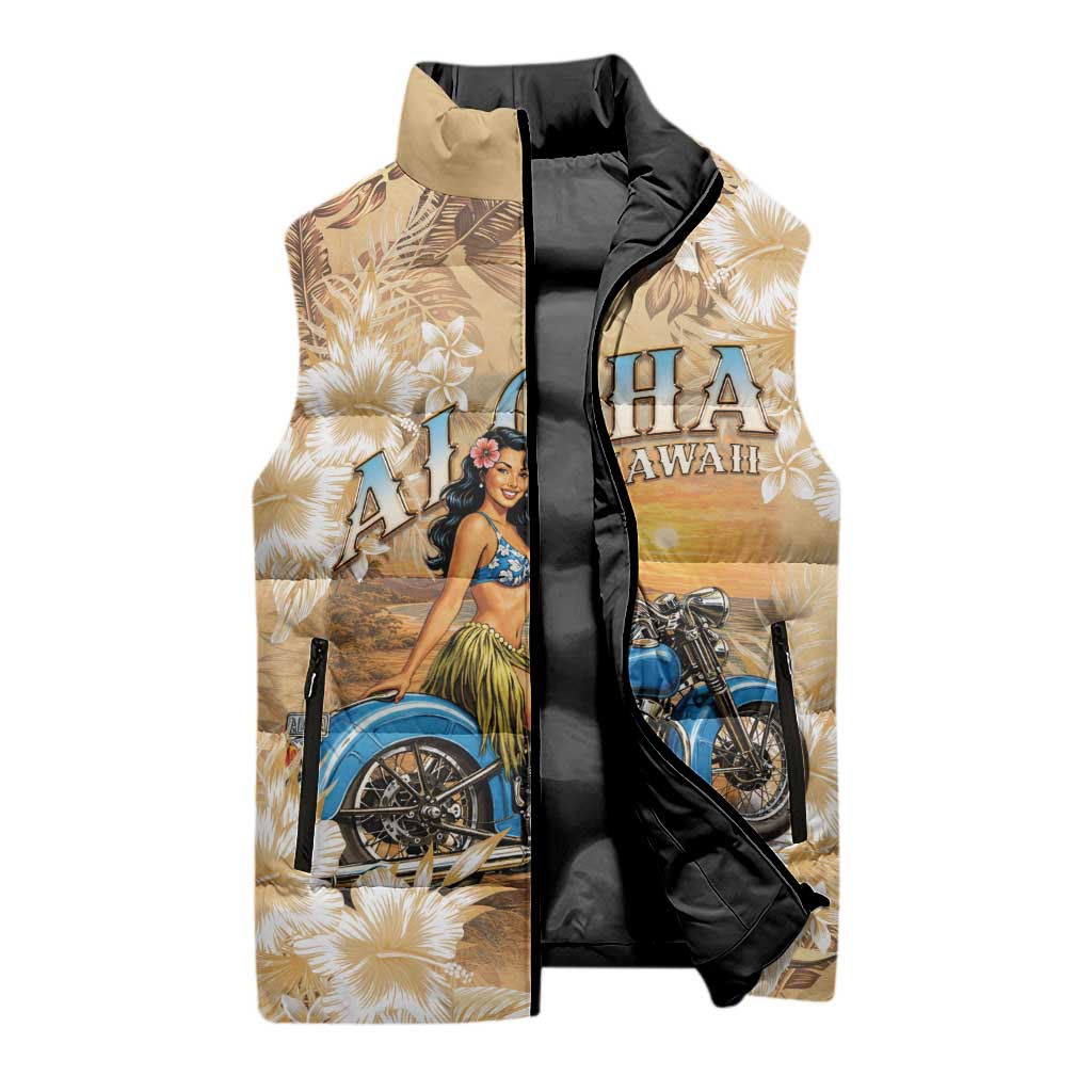 Aloha Hawaii Biker Sleeveless Puffer Jacket Ride To Paradise LT05 - Polynesian Pride