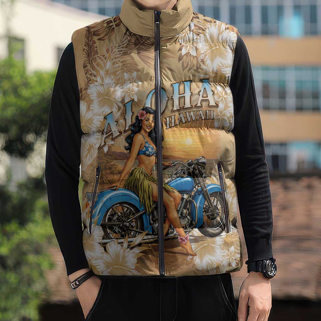 Aloha Hawaii Biker Sleeveless Puffer Jacket Ride To Paradise LT05 - Polynesian Pride