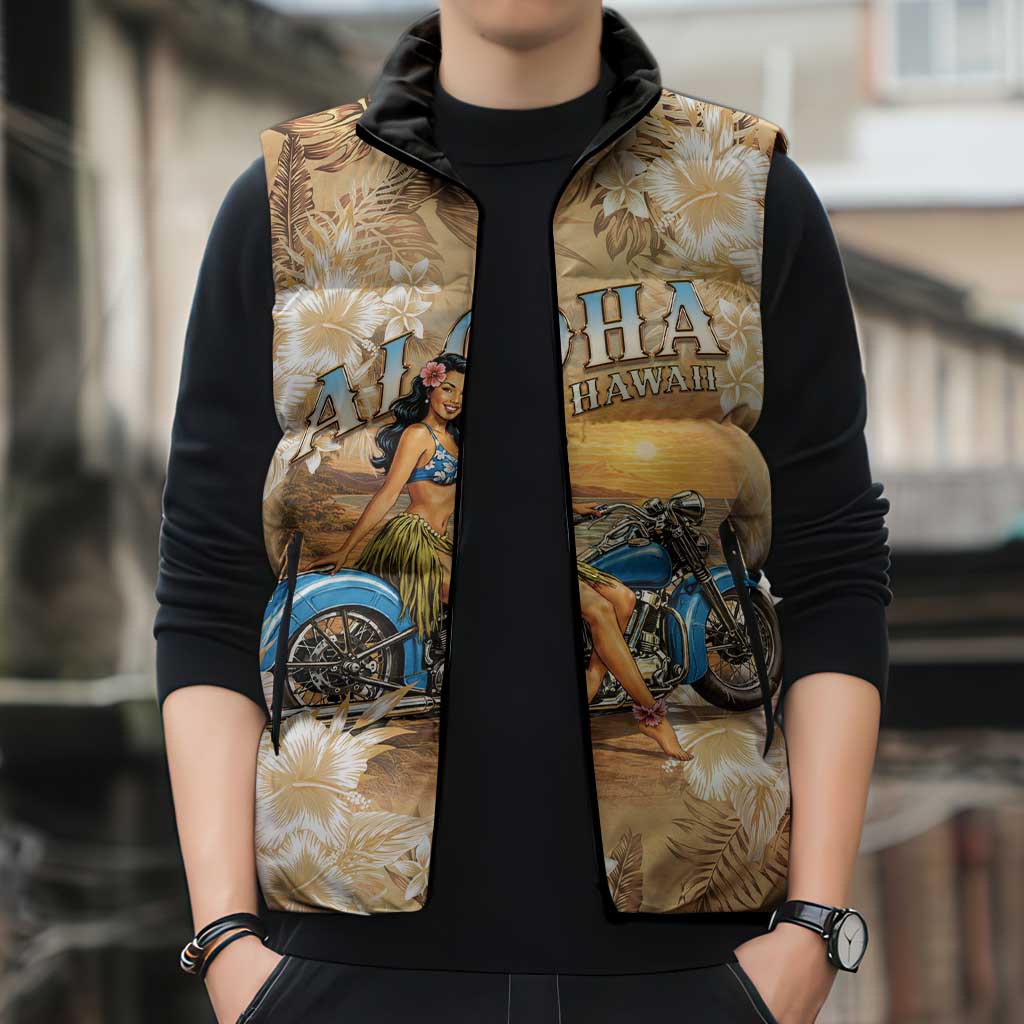 Aloha Hawaii Biker Sleeveless Puffer Jacket Ride To Paradise LT05 - Polynesian Pride
