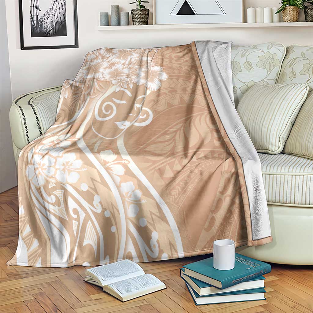 Polynesian Women's Day Blanket Brown Hibiscus Flowers With Polynesian Pattern LT05 Brown - Polynesian Pride
