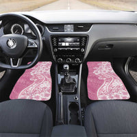 Polynesian Women's Day Car Mats Pink Hibiscus Flowers With Polynesian Pattern LT05 Set 2pcs - Front Pink - Polynesian Pride