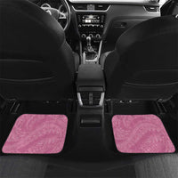 Polynesian Women's Day Car Mats Pink Hibiscus Flowers With Polynesian Pattern LT05 Set 2pcs - Back Pink - Polynesian Pride