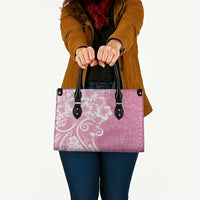 Polynesian Women's Day Leather Bag Pink Hibiscus Flowers With Polynesian Pattern LT05 - Polynesian Pride