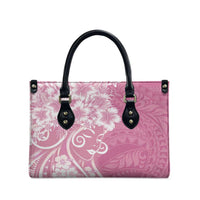 Polynesian Women's Day Leather Bag Pink Hibiscus Flowers With Polynesian Pattern LT05 - Polynesian Pride