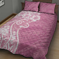 Polynesian Women's Day Quilt Bed Set Pink Hibiscus Flowers With Polynesian Pattern LT05 - Polynesian Pride