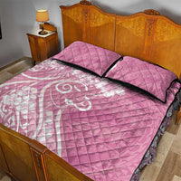 Polynesian Women's Day Quilt Bed Set Pink Hibiscus Flowers With Polynesian Pattern LT05 - Polynesian Pride