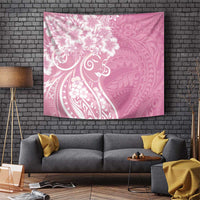 Polynesian Women's Day Tapestry Pink Hibiscus Flowers With Polynesian Pattern LT05 Pink - Polynesian Pride