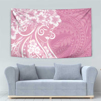 Polynesian Women's Day Tapestry Pink Hibiscus Flowers With Polynesian Pattern LT05 - Polynesian Pride