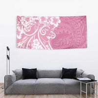 Polynesian Women's Day Tapestry Pink Hibiscus Flowers With Polynesian Pattern LT05 - Polynesian Pride