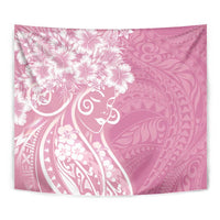 Polynesian Women's Day Tapestry Pink Hibiscus Flowers With Polynesian Pattern LT05 - Polynesian Pride