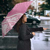 Polynesian Women's Day Umbrella Pink Hibiscus Flowers With Polynesian Pattern LT05 - Polynesian Pride