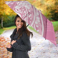 Polynesian Women's Day Umbrella Pink Hibiscus Flowers With Polynesian Pattern LT05 - Polynesian Pride