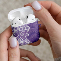 Polynesian Women's Day AirPods Case Purple Hibiscus Flowers With Polynesian Pattern LT05 - Polynesian Pride