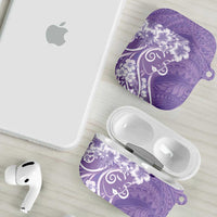 Polynesian Women's Day AirPods Case Purple Hibiscus Flowers With Polynesian Pattern LT05 - Polynesian Pride