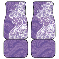 Polynesian Women's Day Car Mats Purple Hibiscus Flowers With Polynesian Pattern LT05 - Polynesian Pride