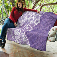 Polynesian Women's Day Quilt Purple Hibiscus Flowers With Polynesian Pattern LT05 - Polynesian Pride