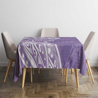 Polynesian Women's Day Tablecloth Purple Hibiscus Flowers With Polynesian Pattern LT05 - Polynesian Pride