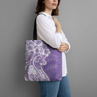 Polynesian Women's Day Tote Bag Purple Hibiscus Flowers With Polynesian Pattern LT05 - Polynesian Pride