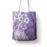 Polynesian Women's Day Tote Bag Purple Hibiscus Flowers With Polynesian Pattern LT05 - Polynesian Pride