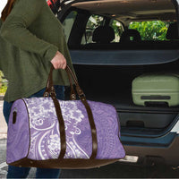 Polynesian Women's Day Travel Bag Purple Hibiscus Flowers With Polynesian Pattern LT05 - Polynesian Pride