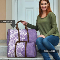 Polynesian Women's Day Travel Bag Purple Hibiscus Flowers With Polynesian Pattern LT05 - Polynesian Pride