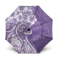 Polynesian Women's Day Umbrella Purple Hibiscus Flowers With Polynesian Pattern LT05 One Size Folded 11.42 inch Opened Diameter 37.4 inch Purple - Polynesian Pride